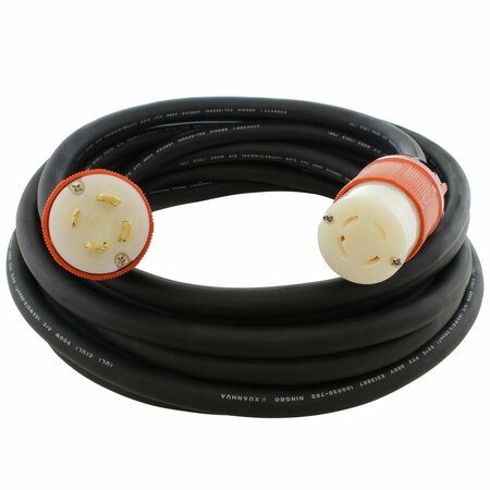 AC WORKS 100ft SOOW 10/4 NEMA L16-30 30A 3-Phase 480V Industrial Rubber Extension Cord L1630PR-100